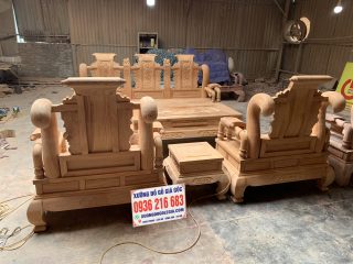 Bộ Tần Thủy Hoàng tay cột 12 siêu vip gỗ Gõ đỏ giá tại xưởng 13