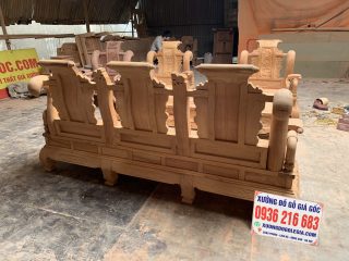 Bộ Tần Thủy Hoàng tay cột 12 siêu vip gỗ Gõ đỏ giá tại xưởng 12