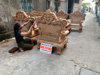 Bộ Louis Hoàng Gia 10 món gỗ Gụ Bộ Louis Hoàng Gia 10 món gỗ Gụ 15