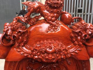 Bộ Minh Quốc Nghê Phượng tay cột 14 gỗ Hương đá Bộ Minh Quốc Nghê Phượng tay cột 14 gỗ Hương đá 18