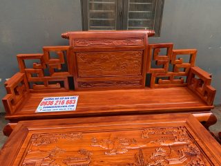 Bộ Sơn Thủy gỗ Hương đỏ 6 món chân 14 Bộ Sơn Thủy gỗ Hương đỏ 6 món chân 14 9
