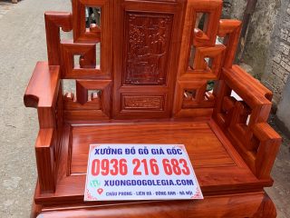 Bộ Sơn Thủy gỗ Hương đỏ 6 món chân 14 Bộ Sơn Thủy gỗ Hương đỏ 6 món chân 14 11