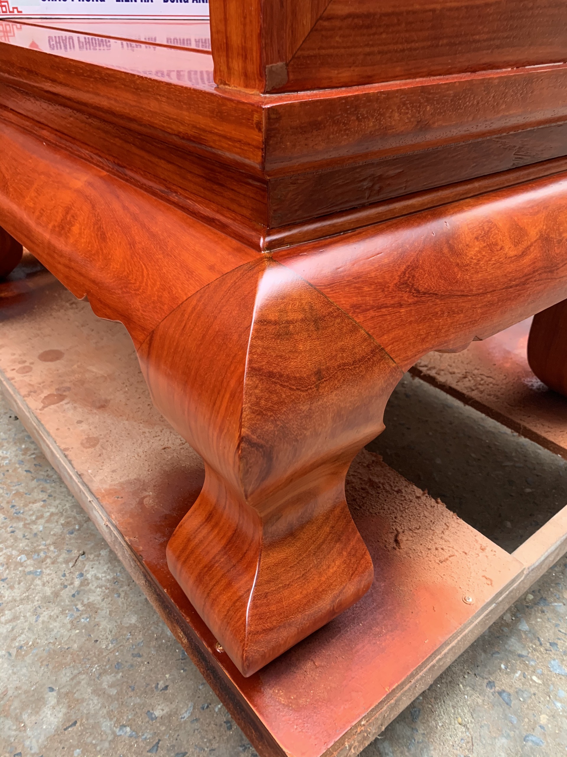 Bộ Sơn Thủy gỗ Hương đỏ 6 món chân 14 21