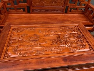 Bộ Sơn Thủy gỗ Hương đỏ 6 món chân 14 Bộ Sơn Thủy gỗ Hương đỏ 6 món chân 14 15