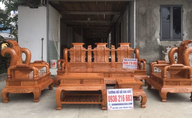 Bộ Tần Thủy Hoàng tay cột 12 gỗ Gõ đỏ nhập khẩu 1