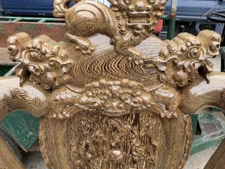 Bộ Minh quốc Nghê Phượng chất liệu gỗ Mun đuôi công 13