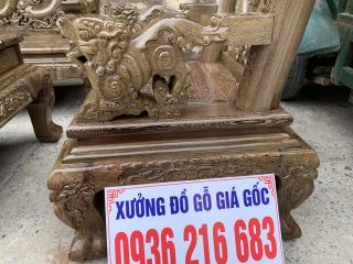 Bộ Minh quốc Nghê Phượng chất liệu gỗ Mun đuôi công 14