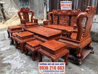 Bộ minh quốc voi 6 món gỗ Hương đá 15