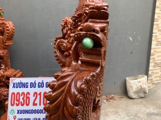 Bộ Rồng Đỉnh 6 món chất liệu gỗ Hương đá 25