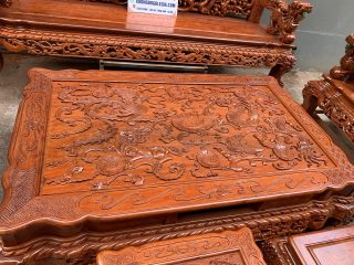 Bộ Rồng Đỉnh 6 món chất liệu gỗ Hương đá 18