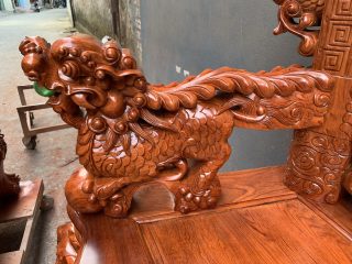 Bộ Rồng Đỉnh 6 món chất liệu gỗ Hương đá 19