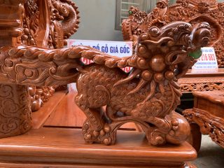 Bộ Rồng Đỉnh 6 món chất liệu gỗ Hương đá 22