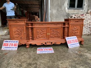 Kệ để TiVi Cột Nho Con Sóc Gỗ Hương 10