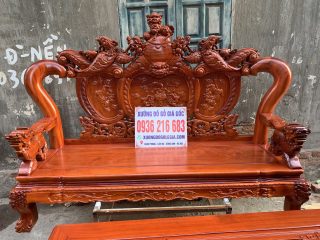 Bộ Minh Quốc Nghê Phượng - tay cột 12 gỗ hương đỏ 16