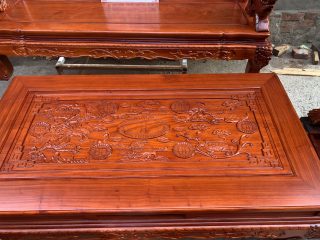 Bộ Minh Quốc Nghê Phượng - tay cột 12 gỗ hương đỏ 20