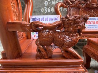 Bộ Minh Quốc Nghê Phượng - tay cột 12 gỗ hương đỏ 13