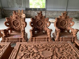 Bộ Rồng Đỉnh 12 món vip gỗ Hương đá 37