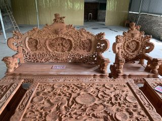 Bộ Rồng Đỉnh 12 món vip gỗ Hương đá 36