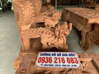 Bộ Rồng Đỉnh 12 món vip gỗ Hương đá 27