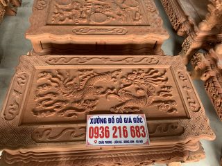 Bộ Rồng Đỉnh 12 món vip gỗ Hương đá 22