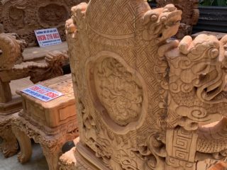 Bộ Rồng Đỉnh vip 12 món Gỗ Gõ Đỏ 49