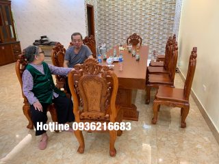 Bộ bàn ăn Chất liệu gỗ Gõ đỏ Bộ bàn ăn Chất liệu gỗ Gõ đỏ 24
