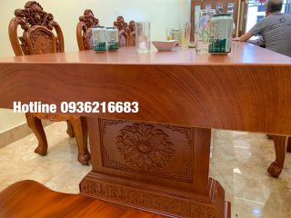 Bộ bàn ăn Chất liệu gỗ Gõ đỏ Bộ bàn ăn Chất liệu gỗ Gõ đỏ 22