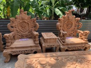 Bộ Rồng Đỉnh vip 12 món Gỗ Gõ Đỏ 41