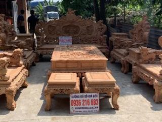 Bộ Rồng Đỉnh vip 12 món Gỗ Gõ Đỏ 45