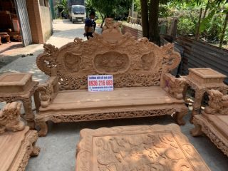 Bộ Rồng Đỉnh vip 12 món Gỗ Gõ Đỏ 48