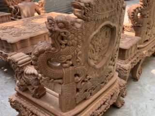 Bộ Rồng Đỉnh vip 12 món Gỗ Gõ Đỏ 36