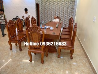 Bộ bàn ăn Chất liệu gỗ Gõ đỏ Bộ bàn ăn Chất liệu gỗ Gõ đỏ 15
