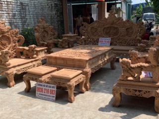 Bộ Rồng Đỉnh vip 12 món Gỗ Gõ Đỏ 30