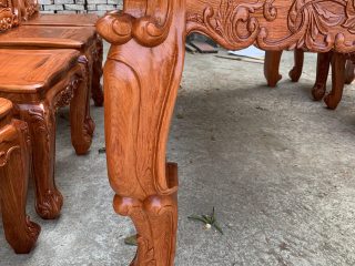 Bộ bàn ăn Hoa Hồng 8 ghế đục 2 mặt gỗ Hương đá Bộ bàn ăn Hoa Hồng 8 ghế đục 2 mặt gỗ Hương đá 20