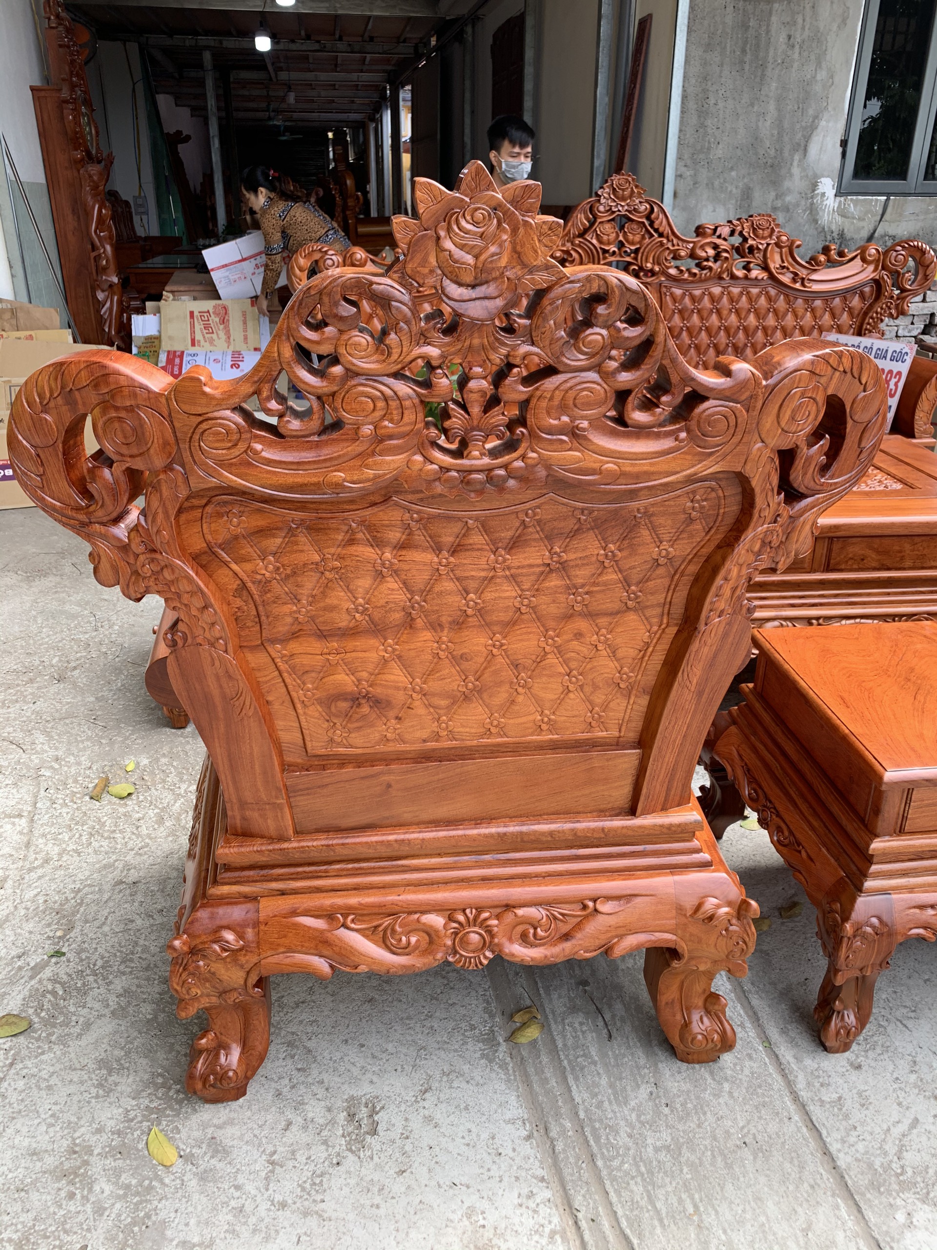 Bộ Hoàng gia V3 gỗ Hương đá 22