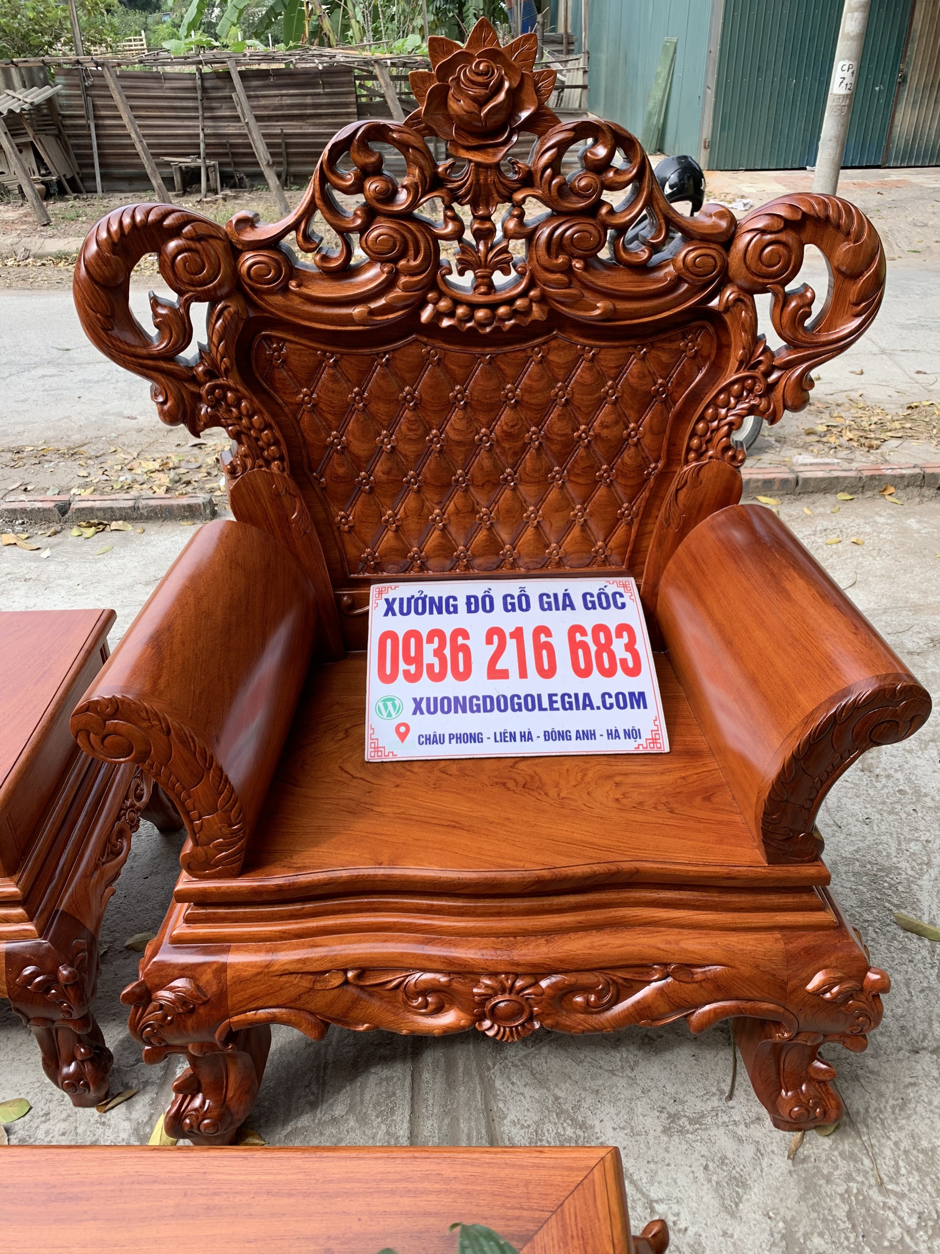 Bộ Hoàng gia V3 gỗ Hương đá 23