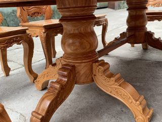 Bàn ăn gỗ Gõ đỏ 8 ghế Louis Hoàng Gia Bàn ăn gỗ Gõ đỏ 8 ghế Louis Hoàng Gia 21