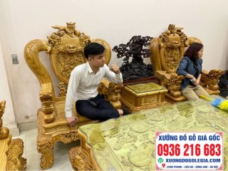Bộ Nghê Đỉnh Vip cột 16 Gỗ Cẩm Vàng bộ 10 món ( A Bách Hà Giang) Bộ Nghê Đỉnh Vip cột 16 Gỗ Cẩm Vàng bộ 10 món ( A Bách Hà Giang) 11