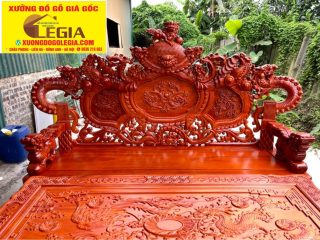 Bộ Nghê Phong Thủy gỗ Hương đỏ 9