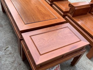 Bộ bàn ghế Âu Á Chương cuốn thư vách trơn gỗ Hương đá Bộ bàn ghế Âu Á Chương cuốn thư vách trơn gỗ Hương đá 18