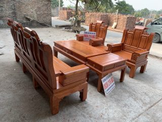 Bộ bàn ghế Âu Á Chương cuốn thư vách trơn gỗ Hương đá Bộ bàn ghế Âu Á Chương cuốn thư vách trơn gỗ Hương đá 13