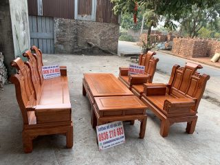 Bộ bàn ghế Âu Á Chương cuốn thư vách trơn gỗ Hương đá Bộ bàn ghế Âu Á Chương cuốn thư vách trơn gỗ Hương đá 11