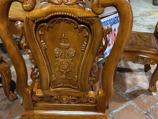 Bàn ăn Tròn 120 và 6 ghế Hoa Hồng gỗ Gõ ( A Thuần Nam Định) Bàn ăn Tròn 120 và 6 ghế Hoa Hồng gỗ Gõ ( A Thuần Nam Định) 13