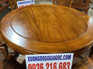 Bàn ăn Tròn 120 và 6 ghế Hoa Hồng gỗ Gõ ( A Thuần Nam Định) Bàn ăn Tròn 120 và 6 ghế Hoa Hồng gỗ Gõ ( A Thuần Nam Định) 12