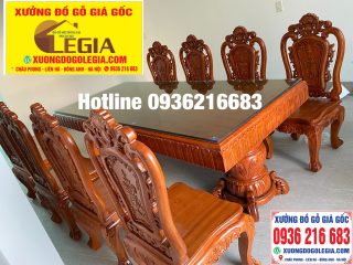 Bàn ăn nguyên khối 8 ghế Hoa Hồng đục 2 mặt gỗ gõ đỏ ( A Hùng - Thái Bình) Bàn ăn nguyên khối 8 ghế Hoa Hồng đục 2 mặt gỗ gõ đỏ ( A Hùng - Thái Bình) 7