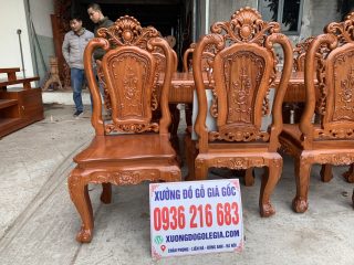 Bàn ăn Nguyên Khối gỗ Gõ đỏ ( A Thanh - Hưng Yên) Bàn ăn Nguyên Khối gỗ Gõ đỏ ( A Thanh - Hưng Yên) 9