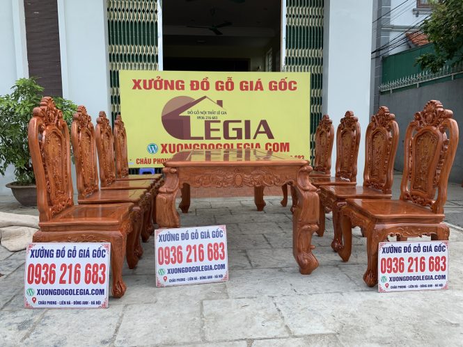 Bộ Bàn ăn gỗ Hương đá 8 ghế ( A Trọng - Lào Cai) 1