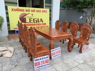 Bộ Bàn ăn gỗ Hương đá 8 ghế ( A Trọng - Lào Cai) Bộ Bàn ăn gỗ Hương đá 8 ghế ( A Trọng - Lào Cai) 4
