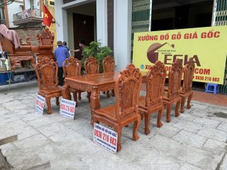 Bộ Bàn ăn gỗ Hương đá 8 ghế ( A Trọng - Lào Cai) Bộ Bàn ăn gỗ Hương đá 8 ghế ( A Trọng - Lào Cai) 5
