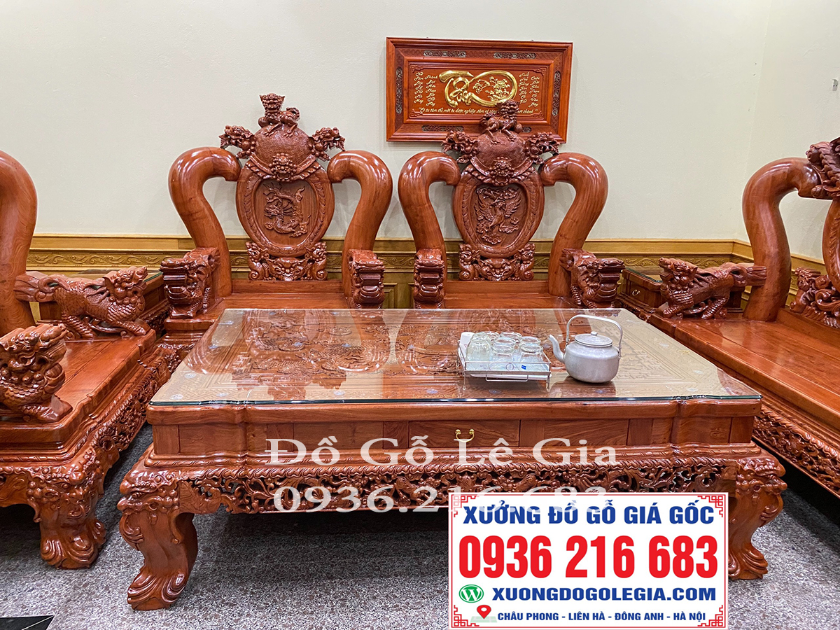 Bộ Minh Quốc Nghê Phượng cột 20 gỗ Hương ( A Phú - Quảng Ninh) 8